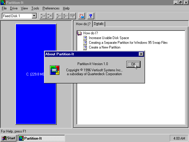 Partition-It 1.0 - About